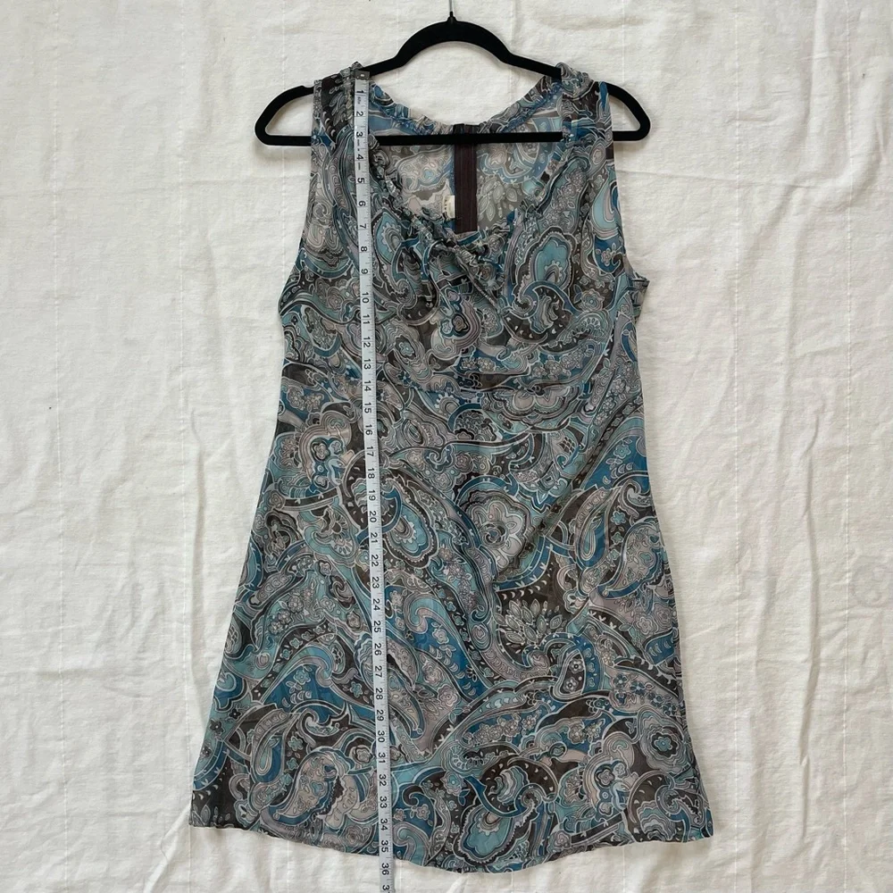 Womens Boho western sheer dress blue - Picture 3 of 5